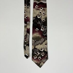 Emilio‎ Pucci Tie Silk Abstract Geometric Luxury 3 Fold Necktie 57" Mens
